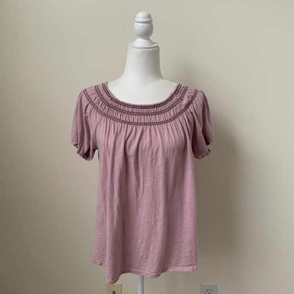 Old Navy Lilac Off The Shoulder Embroidered Top - Picture 6 of 6